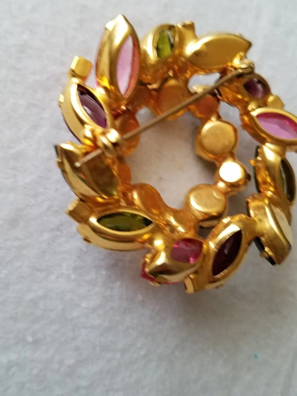 Vintage Juliana Multicolor Rhinestone Brooch Verified